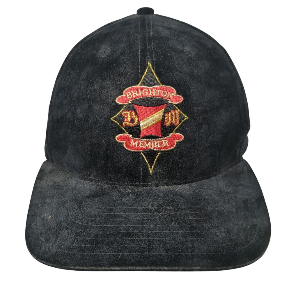 Brighton Member Slideback Baseball Cap Black One Size Adjustable Embroidered